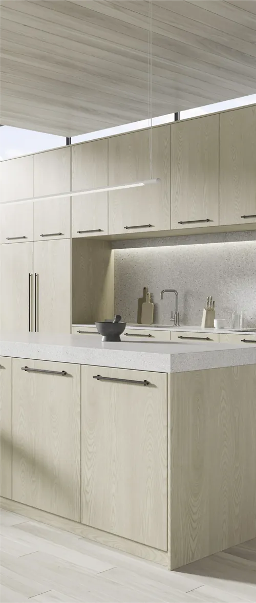 Multiwood white kitchen cabinetry